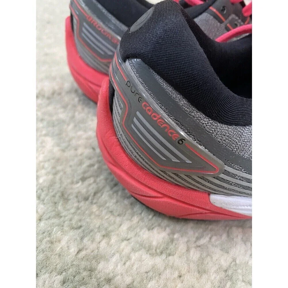 Brooks Pure Cadence 6 Womens Running Shoes Size 8M Gray Pink Athletic